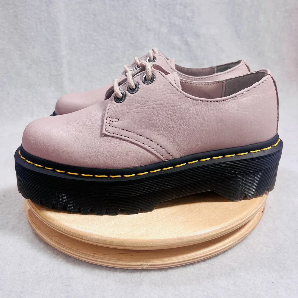 DR MARTENS 1461 QUAD II SHOE Womens Size 6 Gray 3 EYE PLATFORM 30612 ‎ NWT